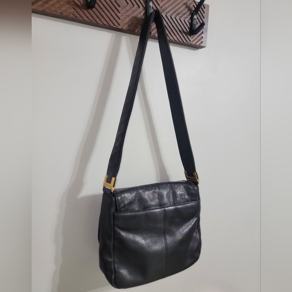 Jacqueline Ferrar Vintage Black Leather Shoulder Bag - Picture 11 of 15